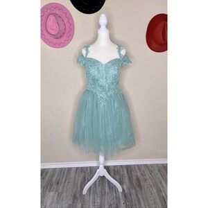 Tulle Cold Shoulder Homecoming Dress